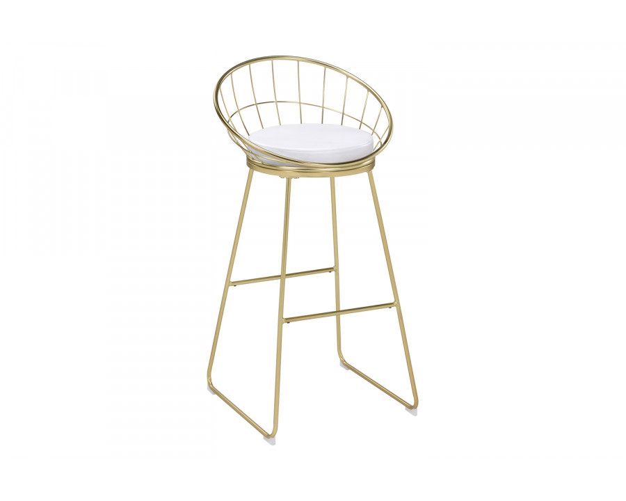 Coaster Padded Seat Bar Stools (Set Of 2) - White/Matte Brass