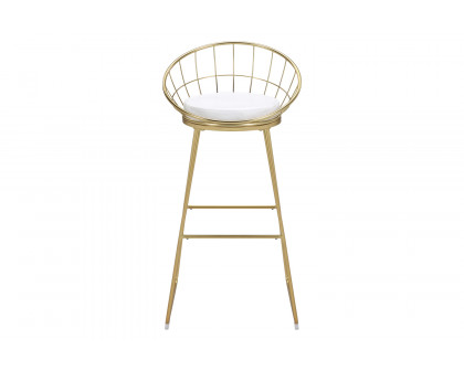 Coaster Padded Seat Bar Stools (Set Of 2) - White/Matte Brass