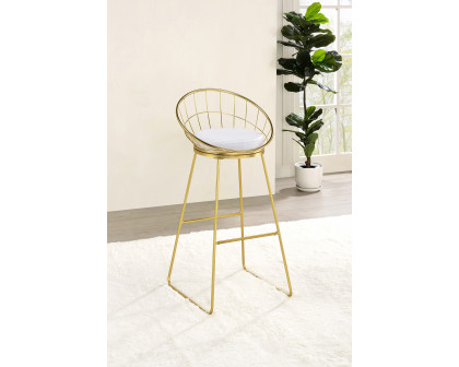 Coaster Padded Seat Bar Stools (Set Of 2) - White/Matte Brass