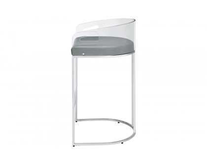 Coaster - Acrylic Back Bar Stools (Set Of 2) in Gray/Chrome