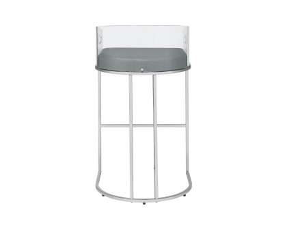 Coaster - Acrylic Back Bar Stools (Set Of 2) in Gray/Chrome