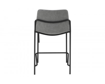 Coaster - Solid Back Upholstered Counter Height Stools (Set Of 2) in Gray/Black