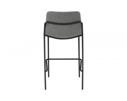 Coaster - Solid Back Upholstered Bar Stools (Set Of 2) in Gray/Black