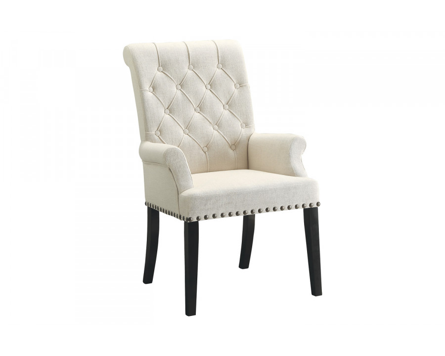 Coaster - Tufted Back Upholstered Arm Chair in Beige