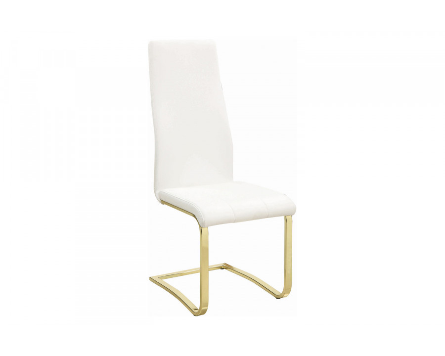 Coaster - Chanel Side Chairs (Set Of 4) in White/Rustic Brass