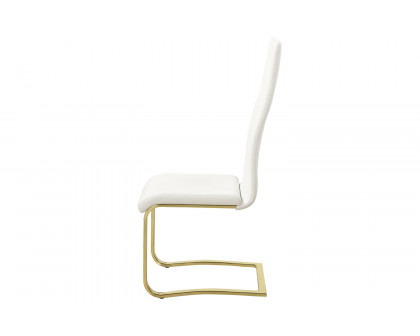 Coaster - Chanel Side Chairs (Set Of 4) in White/Rustic Brass