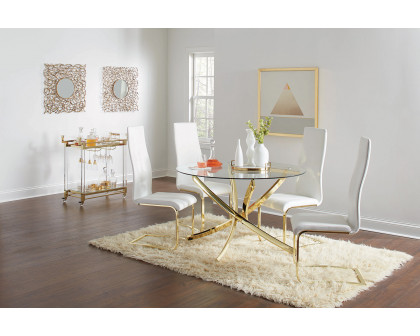 Coaster - Chanel Side Chairs (Set Of 4) in White/Rustic Brass