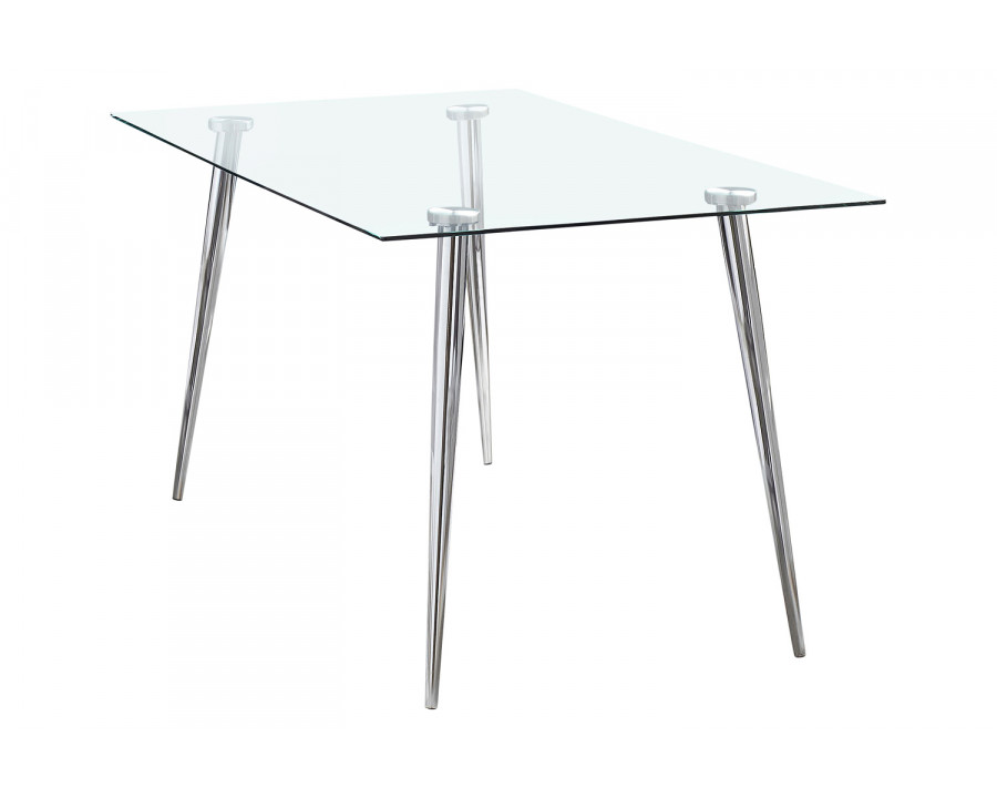 Coaster - Gilman Rectangle Glass Top Dining Table in Chrome