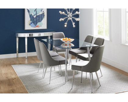 Coaster - Gilman Rectangle Glass Top Dining Table in Chrome