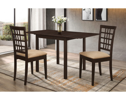 Coaster - Kelso Rectangular Dining Table With Drop Leaf in Cappuccino