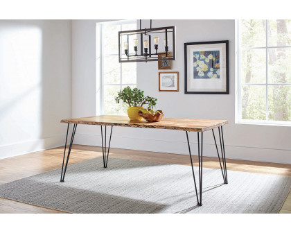 Coaster - Sherman Rectangular Dining Table in Natural Acacia/Matte Black