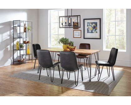 Coaster - Sherman Rectangular Dining Table in Natural Acacia/Matte Black