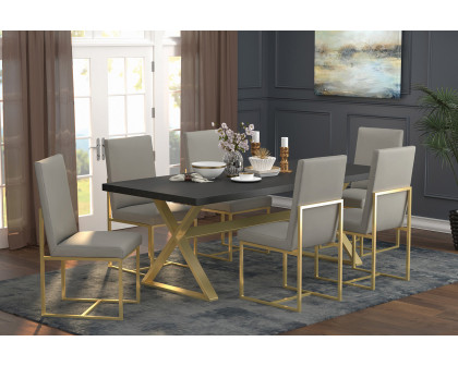 Coaster - Conway Upholstered Dining Chairs (Set Of 2) in Gray/Aged Gold