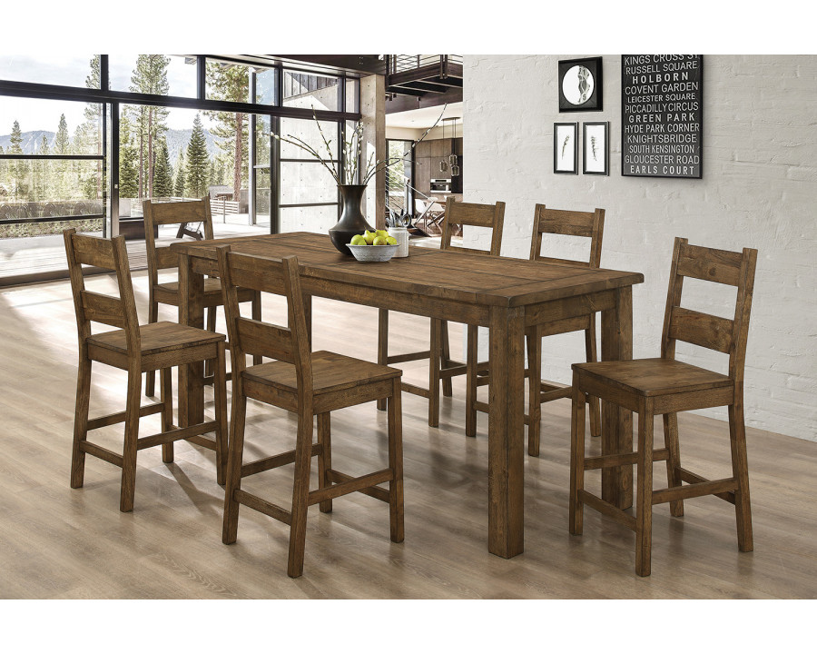 Coaster - Coleman 5-Piece Counter Height Dining Set in Rustic Golden Brown