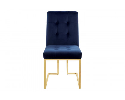 Coaster - Tufted Back Side Chairs (Set Of 2) in Ink Blue