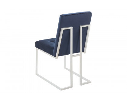 Coaster - Upholstered Dining Chairs (Set Of 2) in Ink Blue/Chrome