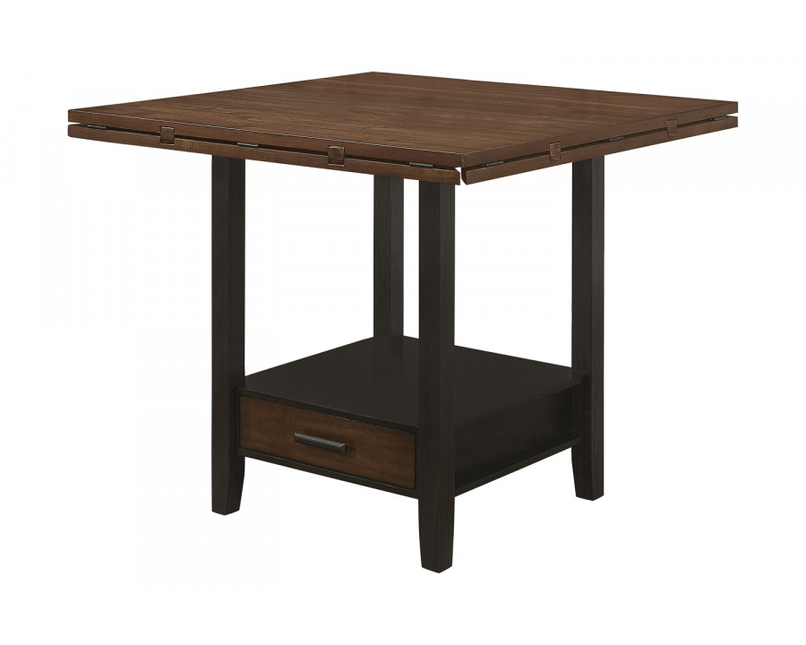 Coaster - Sanford Round Counter Height Table With Drop Leaf in Cinnamon/Espresso