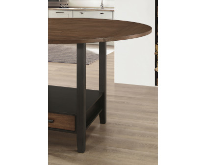 Coaster - Sanford Round Counter Height Table With Drop Leaf in Cinnamon/Espresso