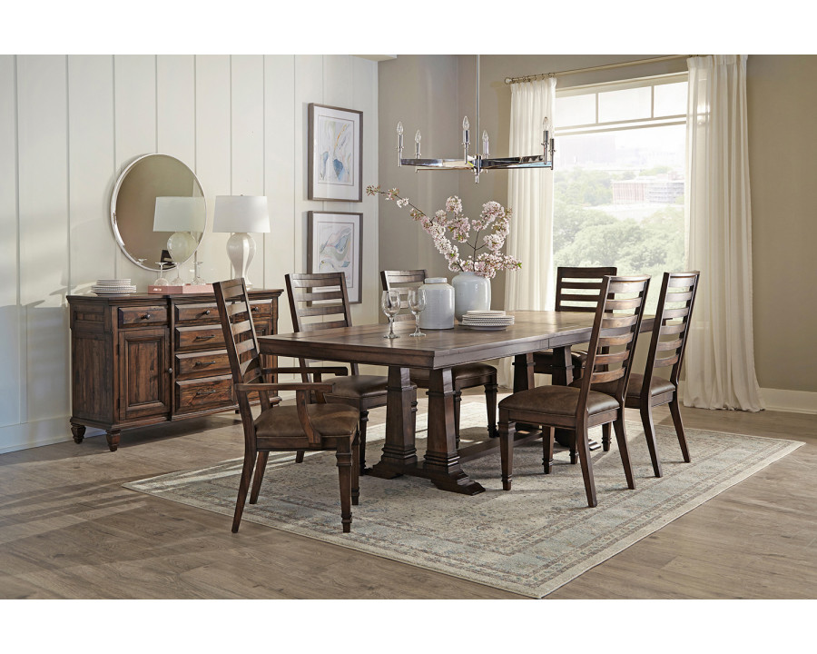 Coaster - Delphine 5-Piece Dining Set With Extension Leaf in Vintage Dark Pine