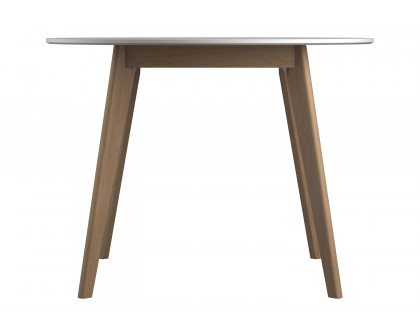 Coaster - Breckenridge Round Dining Table in Matte White/Natural Oak