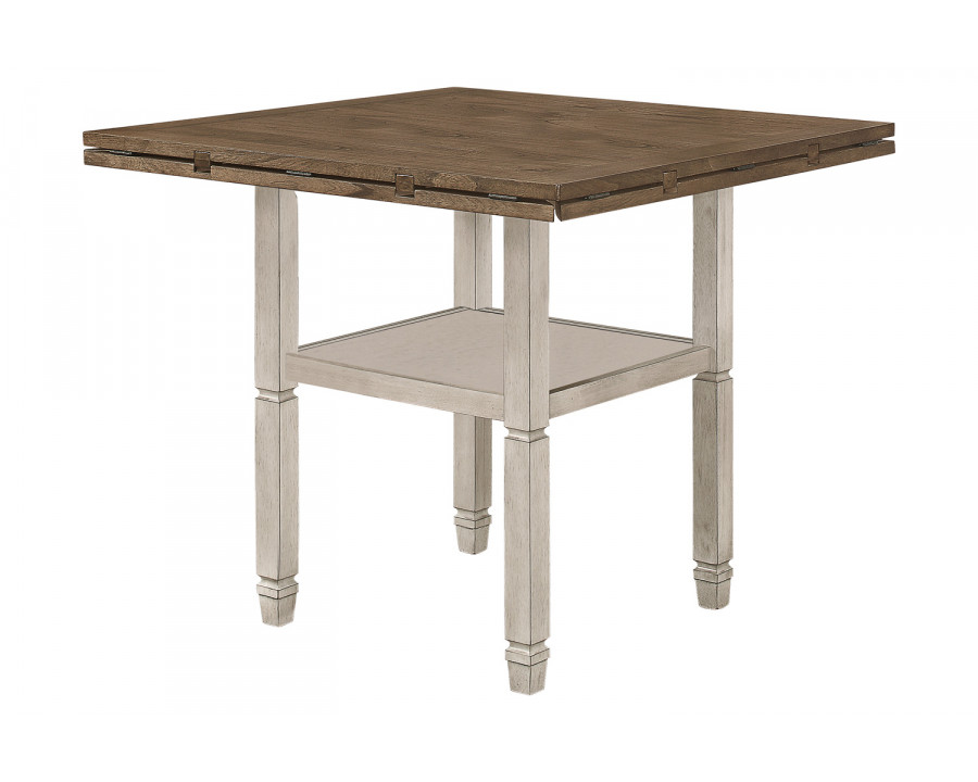 Coaster - Sarasota Counter Height Table With Shelf Storage in Nutmeg/Rustic Cream