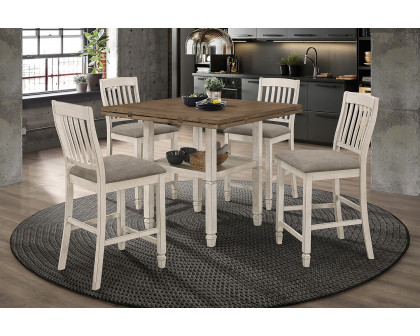 Coaster - Sarasota Slat Back Counter Height Chairs (Set Of 2) in Gray/Rustic Cream