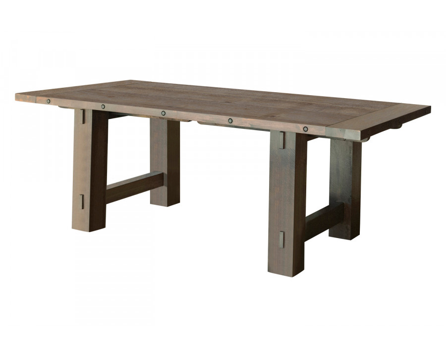 Coaster - Calandra Rectangle Dining Table With Extension Leaf in Vintage Java