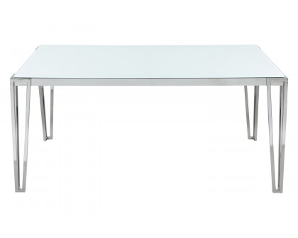 Coaster - Pauline Rectangular Dining Table With Metal Leg in White/Chrome