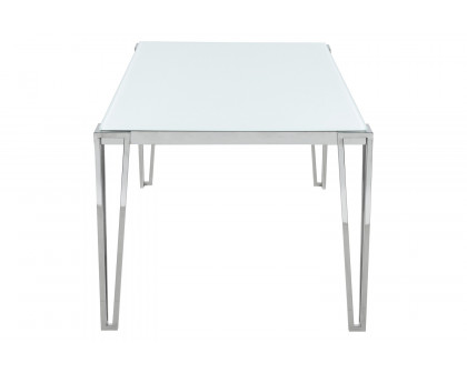 Coaster - Pauline Rectangular Dining Table With Metal Leg in White/Chrome