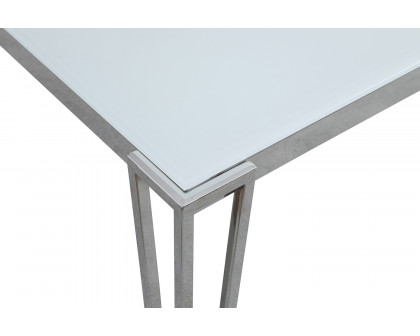 Coaster - Pauline Rectangular Dining Table With Metal Leg in White/Chrome