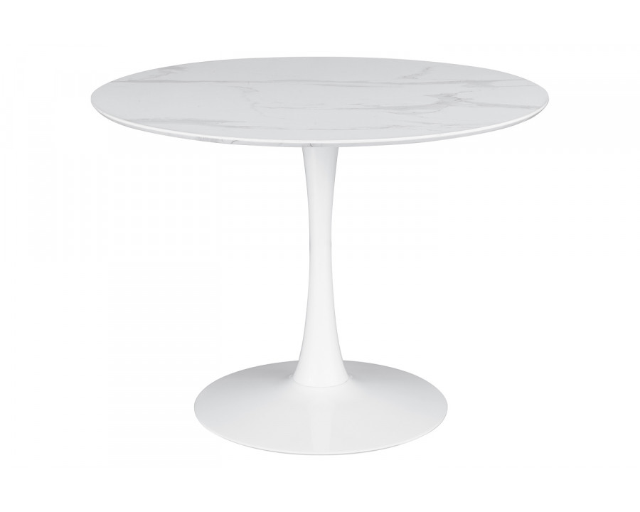 Coaster Arkell 40-Inch Round Pedestal Dining Table - White