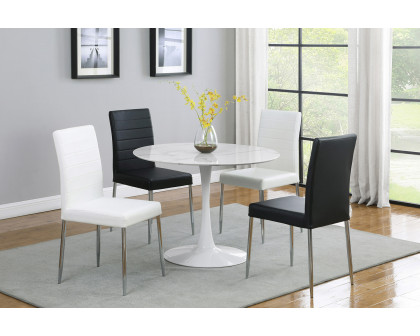 Coaster Arkell 40-Inch Round Pedestal Dining Table - White