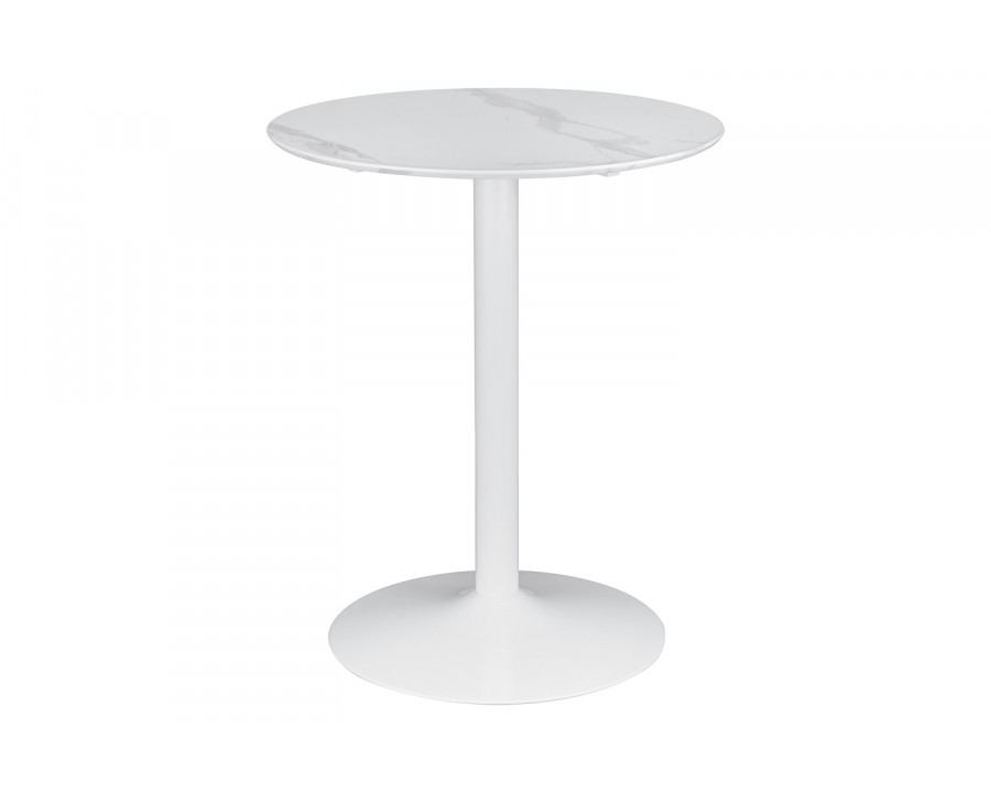 Coaster - Arkell Round Pedestal Counter Height Table in White