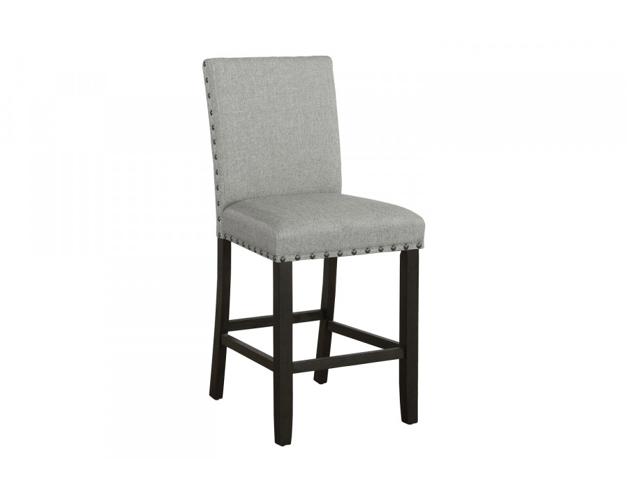 Coaster - Solid Back Upholstered Counter Height Stools (Set Of 2) in Gray/Antique Noir