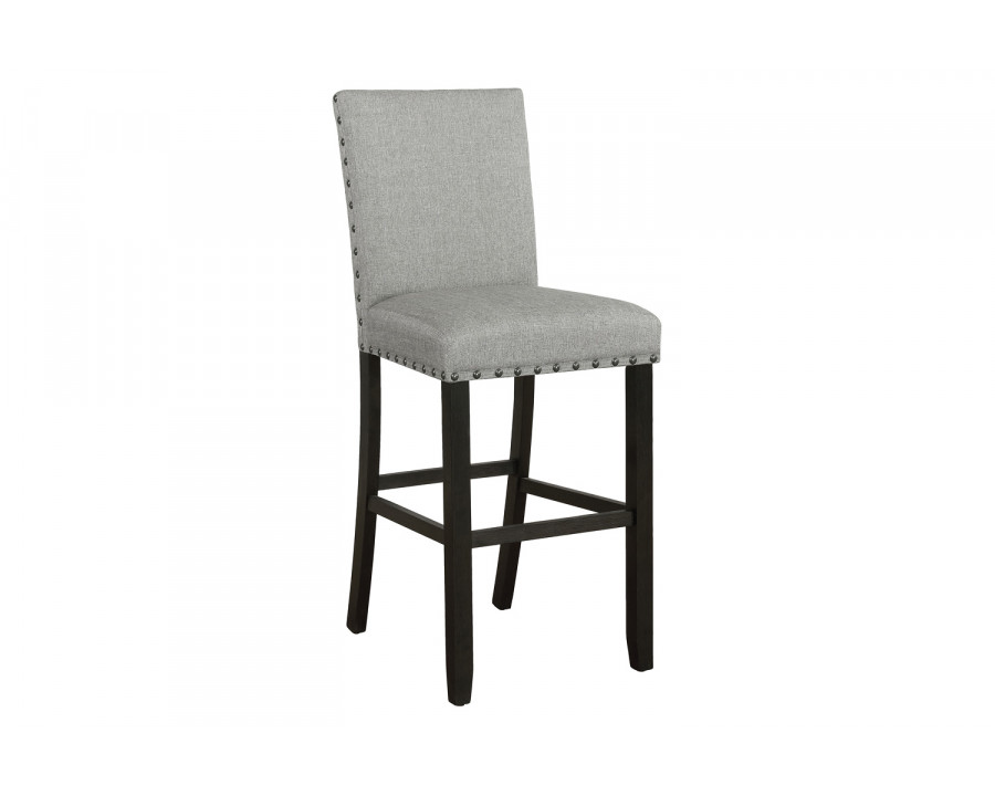 Coaster - Solid Back Upholstered Bar Stools (Set Of 2) in Gray/Antique Noir