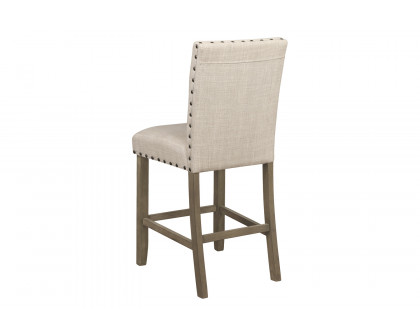 Coaster - Upholstered Counter Height Stools With Nailhead Trim (Set Of 2) in Beige