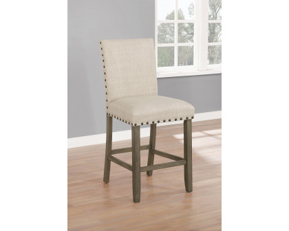 Coaster - Upholstered Counter Height Stools With Nailhead Trim (Set Of 2) in Beige