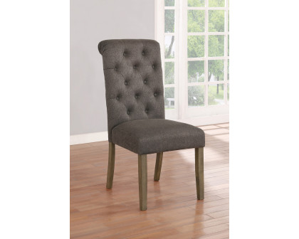 Coaster Calandra Tufted Back Side Chairs (Set Of 2) - Rustic Brown/Gray