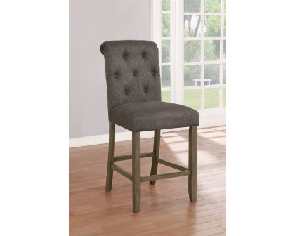 Coaster Tufted Back Counter Height Stools (Set Of 2) - Gray/Rustic Brown