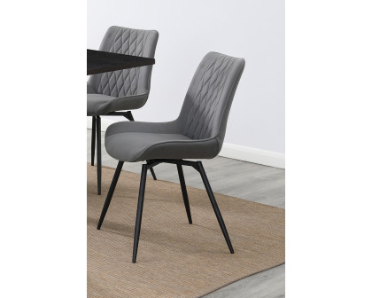 Coaster - Upholstered Tufted Swivel Dining Chairs (Set Of 2) in Gray/Gunmetal