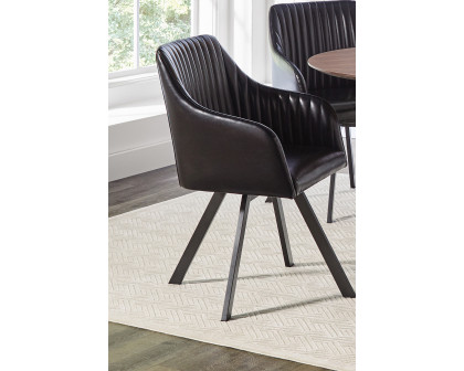 Coaster - Tufted Sloped Arm Swivel Dining Chair