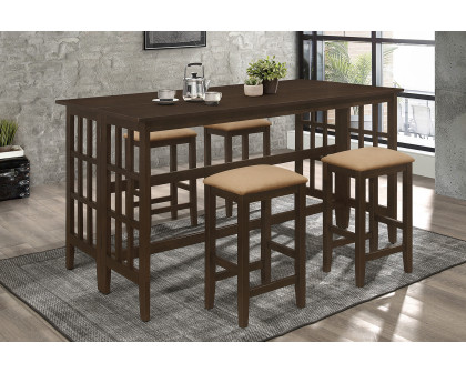 Coaster - Carmina Rectangular Counter Height Table in Brown