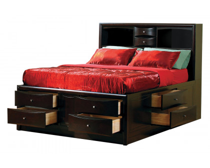 Coaster Phoenix 10-Drawer Eastern King Bed - Deep Cappuccino