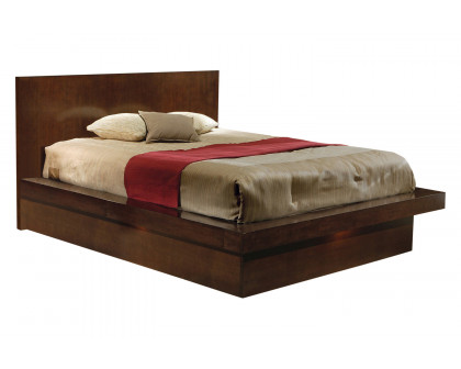 Coaster Jessica Eastern King Platform Bed with Rail Seating - Cappuccino