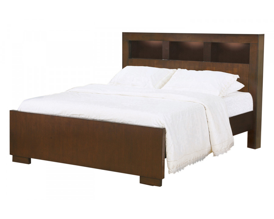 Coaster Jessica Eastern King Bed with Storage Headboard - Cappuccino