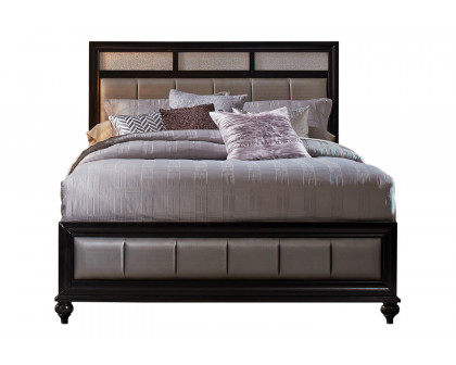 Coaster Barzini California King Upholstered Bed - Black/Gray