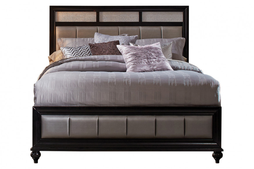 Coaster™ Barzini Queen Upholstered Bed - Black/Gray