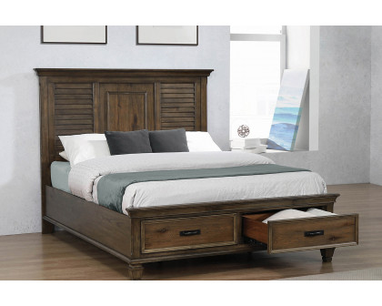 Coaster Franco Eastern King Storage Bed - Burnished Oak