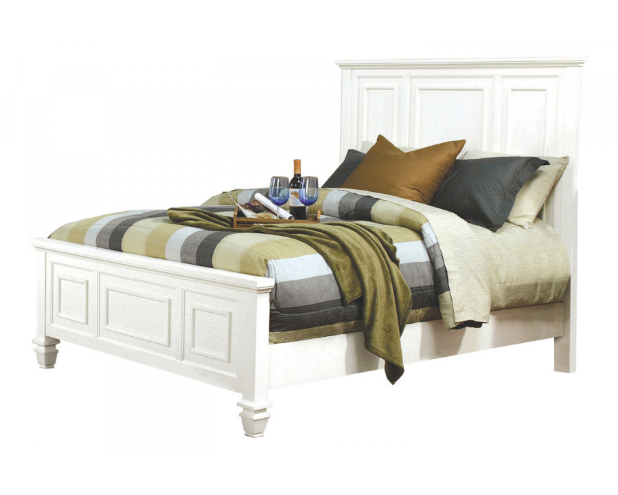 Coaster Sandy Beach Eastern King Panel Bed with High Headboard - White