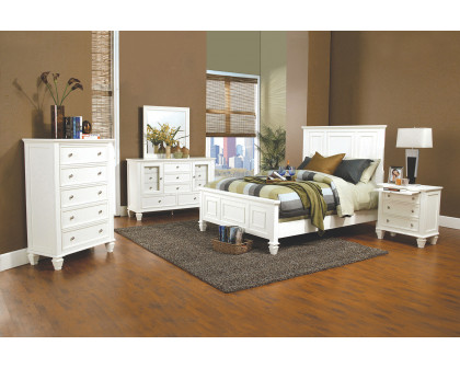 Coaster Sandy Beach Eastern King Panel Bed with High Headboard - White